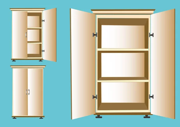 Wooden cabinet design vector illustration