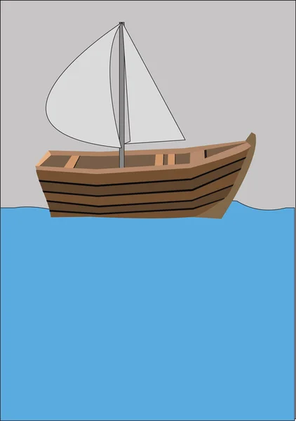 Wooden Canoe Design Vector Illustration — Stock Vector