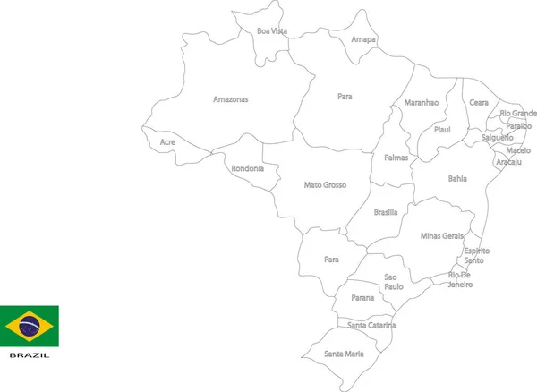 Brezilya Haritası 4k vektör illüstrasyon kalite çizgisi