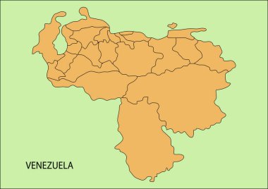 Venezuela boş çizgi vektörü haritası