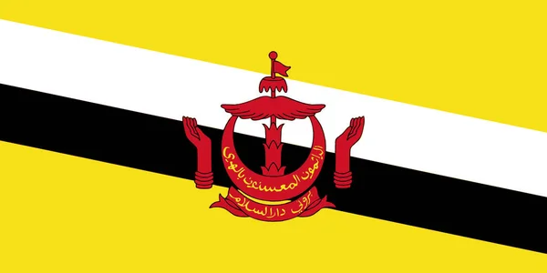Drapeau Brunei Illustration Vectorielle Couleur Qualité — Image vectorielle