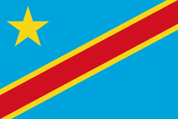 República Democrática Del Congo Vector Bandera — Vector de stock