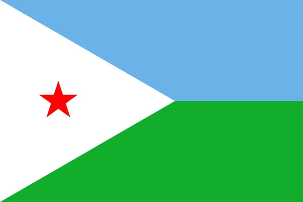 Djiboutis Flagga Vektor Linje — Stock vektor