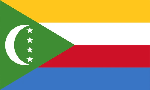Flagge Der Komoren Vektorlinie Qualität Farbe — Stockvektor