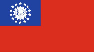Myanmar vektör kalite çizgi rengi bayrağı