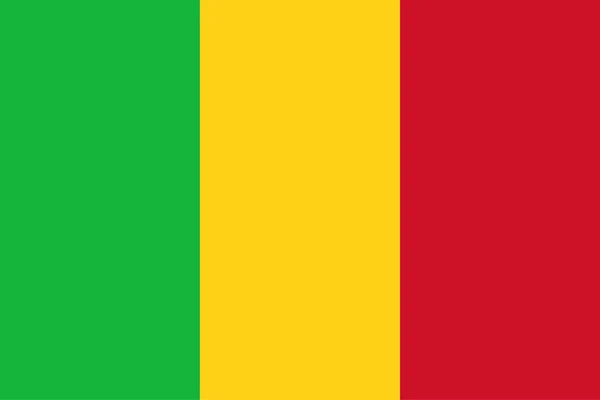 Vlag Van Mali Vector Kwaliteit Lijnkleur — Stockvector