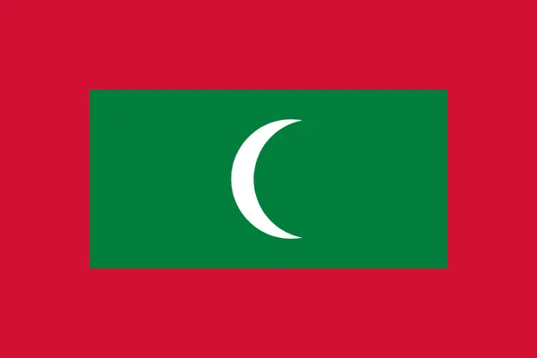 Flagge Der Malediven Vektor Qualitätslinie Farbe — Stockvektor