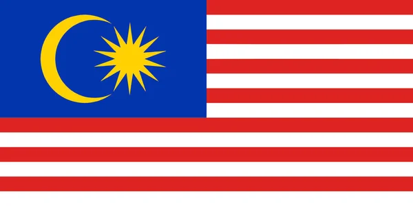 Bandiera Della Malesia Vettoriale Linea Qualità Colore — Vettoriale Stock