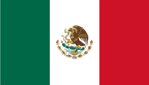 Bandeira México Cor Linha Qualidade Vetorial —  Vetores de Stock