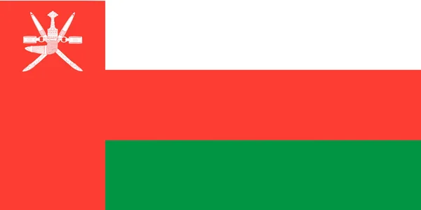 Flag Oman Vector Quality Line Colour — Stock Vector