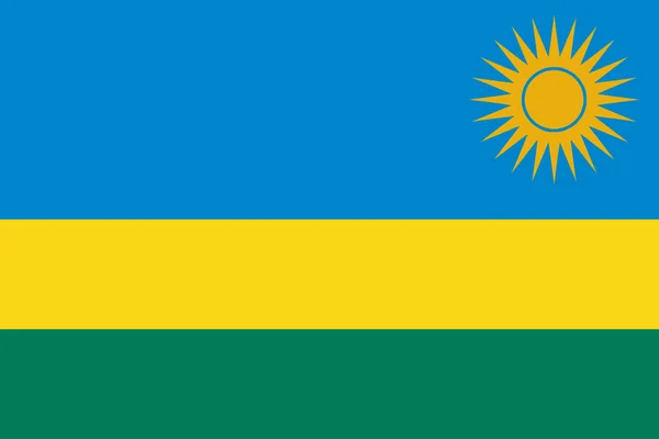 Vlag Van Rwanda Vector Illustratie Kwaliteit Kleur Lijn — Stockvector