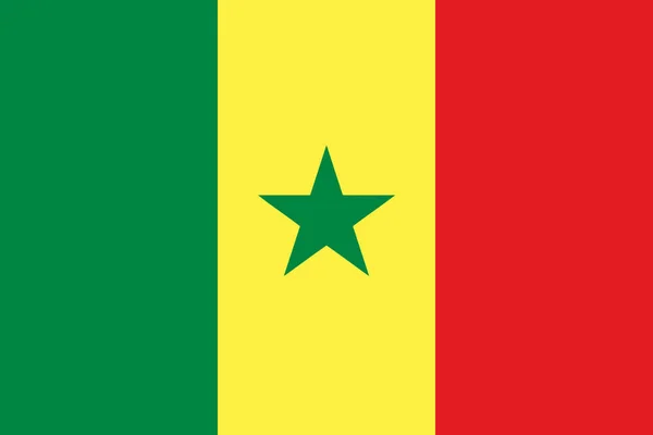 Vlag Van Senegal Vector Illustratie — Stockvector