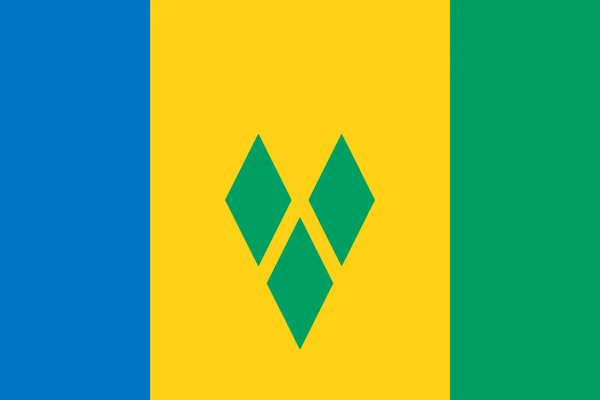 Saint Vincent Grenadine Szigetek Vektorillusztrációjének Zászlaja — Stock Vector