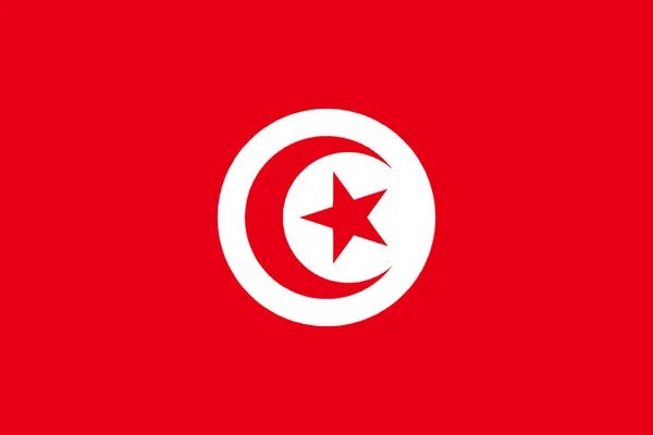 Illustrazione Vettoriale Bandiera Della Tunisia — Vettoriale Stock