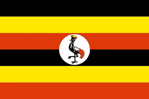 Ilustrasi Vektor Bendera Uganda - Stok Vektor