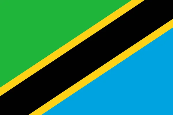 Tanzanya Vektör Çizim Bayrağı — Stok Vektör