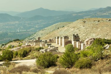 Sagalassos Acient şehir tarihi kalıntılar sütun dağlar