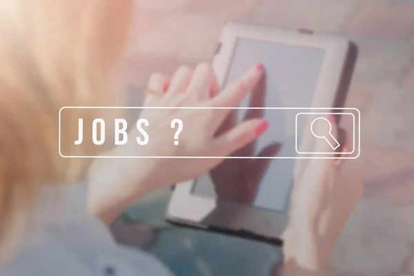 Jobsuche auf dem mobilen Smartphone, Personalrekrutierung Karrierekonzept. — Stockfoto