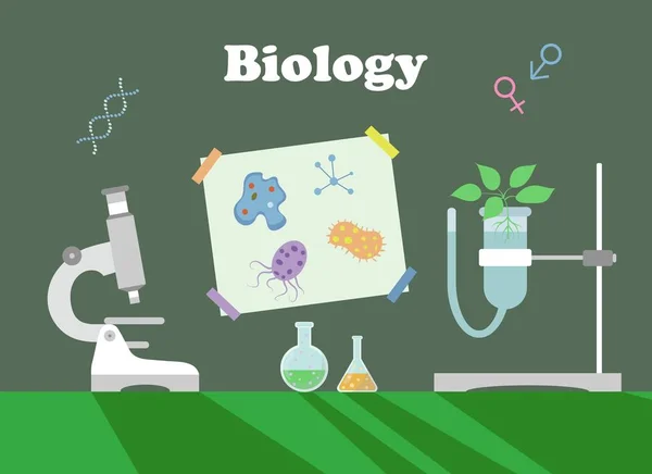 Plakát Ilustraci Ponaučení Biologie Vektorová Ilustrace — Stockový vektor