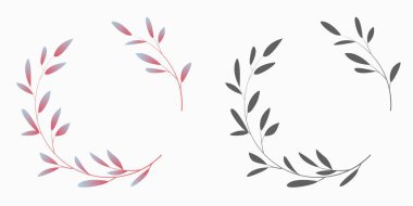 Yaprak çelengi. Vektör illüstrasyonu.