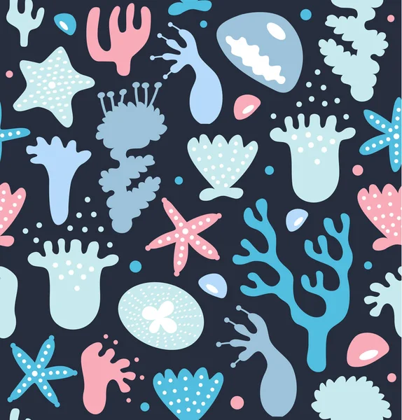 Coral Reefs Seamless Pattern Vector — Stock Vector