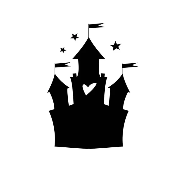 Fantasy Castle Silhouettte Scandinavian Minimalistic Style — Stock Vector