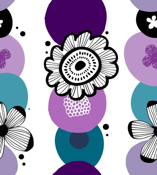 Foral Decoratief Patroon Scandinavische Stijl — Stockvector