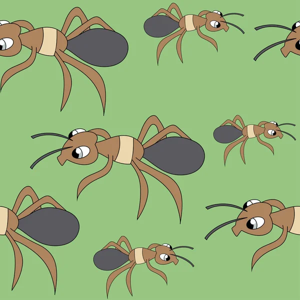 Aranyos hangyák. varrat nélküli állomány vektormintája — Stock Vector