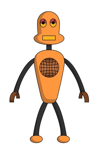 Robot chłopiec charakter kreskówki. Ilustracja wektor na białym tle — Wektor stockowy