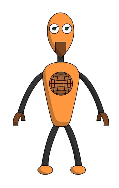 Robot boy personaje de dibujos animados. Ilustración aislada del vector de stock — Vector de stock