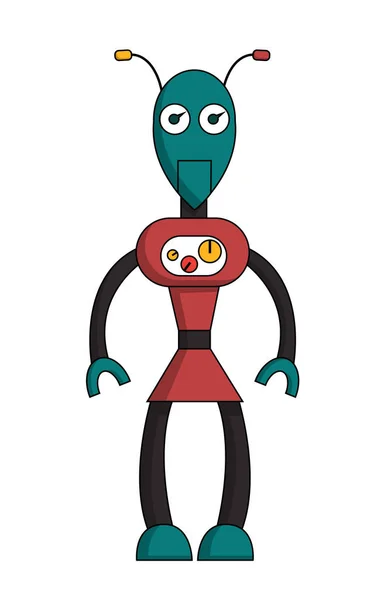 Personaje de dibujos animados de chica robot. Ilustración aislada del vector de stock — Vector de stock