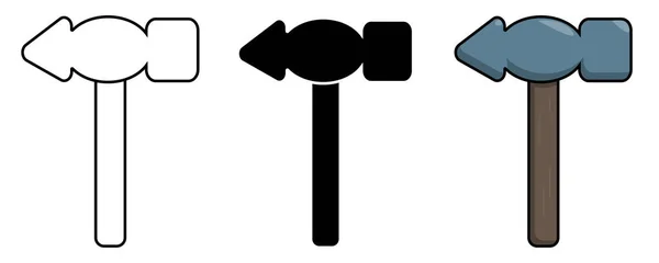 Hammer icon set. Isolated vector illustration — Stock Vector