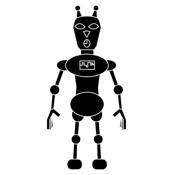 Robot chat caractère simple. Illustration vectorielle isolée — Image vectorielle