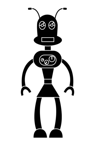 Robotí holka jednoduchá postava. Izolovaný vektorový obrázek — Stockový vektor