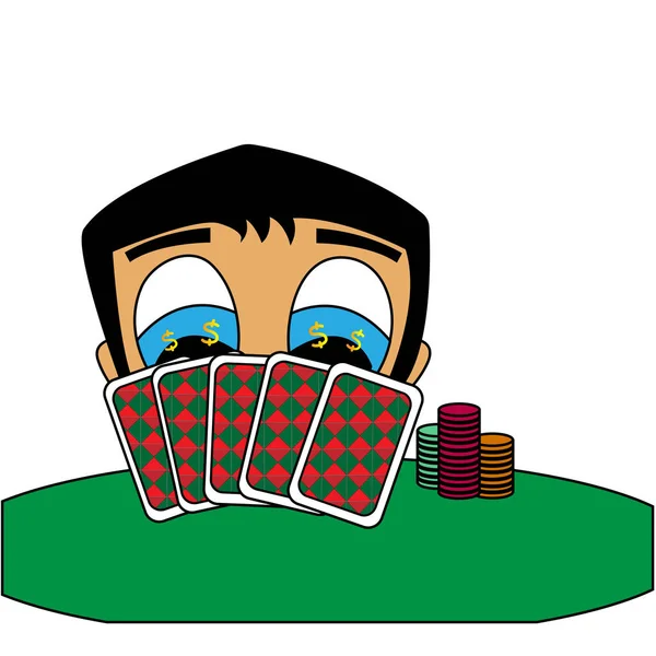 Poker vyhrává peníze. Ukázka izolovaného vektorového vektoru — Stockový vektor