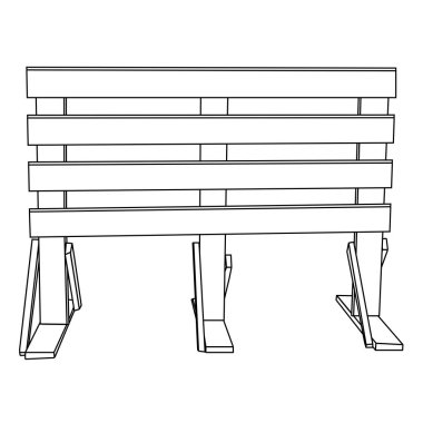taşınabilir ahşap eskrim. yalıtılmış anahat vektör illüstrasyon