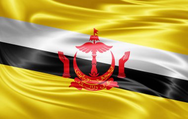 Brunei bayrağı ile kopya alanı metin - 3d çizim için    