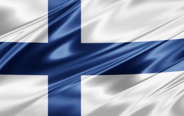 Finlandiya bayrağı ile kopya alanı metin - 3d çizim için    