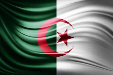 Cezayir bayrağı ile kopya alanı metin - 3d çizim için    