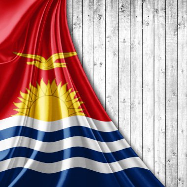 Kiribati bayrağı ile kopya alanı metin - 3d çizim için    