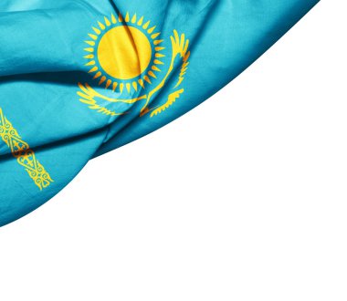 Kazakistan bayrağı ile kopya alanı metin - 3d çizim için    
