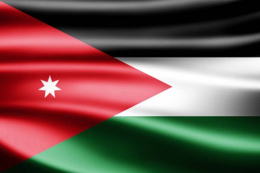 Kopya alanı için metin - 3d çizim ile Ürdün bayrağı    