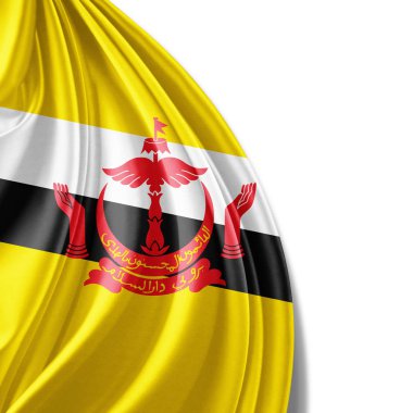 Brunei bayrağı ile kopya alanı metin - 3d çizim için    