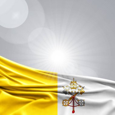 Vatikan bayrağı kopya alanı için metin veya görüntüleri - 3d çizim ile