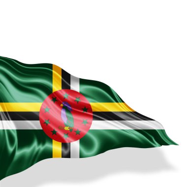 Dominika bayrağı ile kopya alanı metin - 3d çizim için    