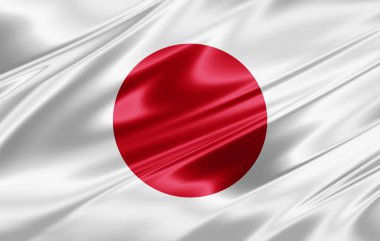 Japonya bayrağı ile kopya alanı metin - 3d çizim için    