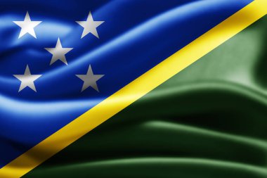 Solomon Adaları bayrağı ile kopya alanı metin - 3d çizim için    