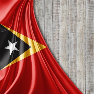 Doğu Timor bayrağı ile kopya alanı metin - 3d çizim için    