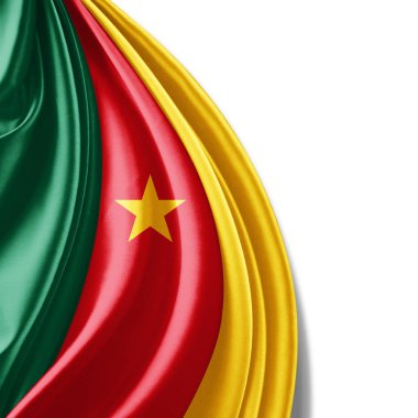 Kamerun bayrağı ile kopya alanı metin - 3d çizim için    