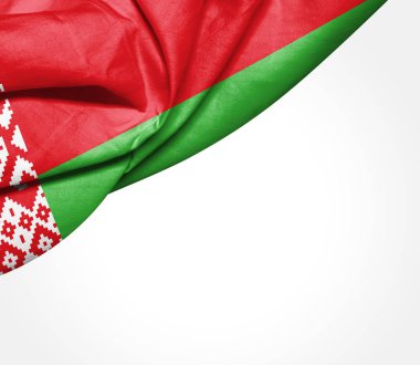 Beyaz Rusya bayrağı ile kopya alanı metin - 3d çizim için    